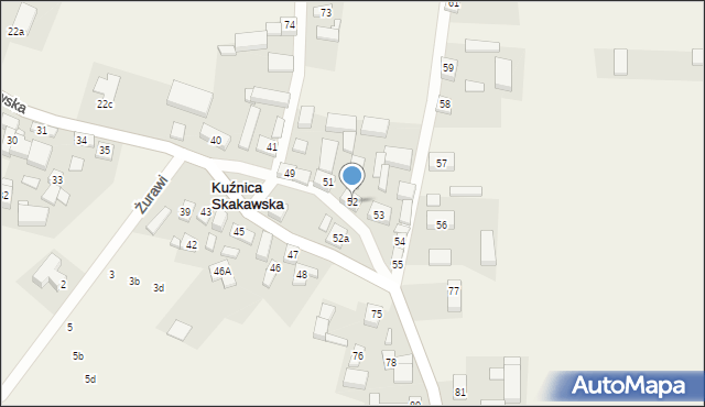 Kuźnica Skakawska, Kuźnica Skakawska, 52, mapa Kuźnica Skakawska