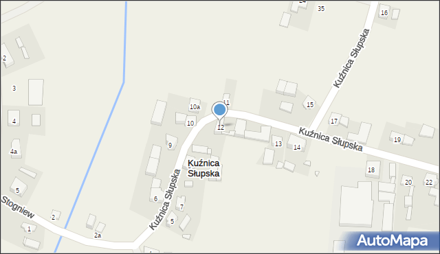 Kuźnica Słupska, Kuźnica Słupska, 12, mapa Kuźnica Słupska