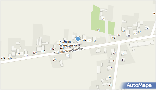 Kuźnica Warężyńska, Kuźnica Warężyńska, 104, mapa Kuźnica Warężyńska