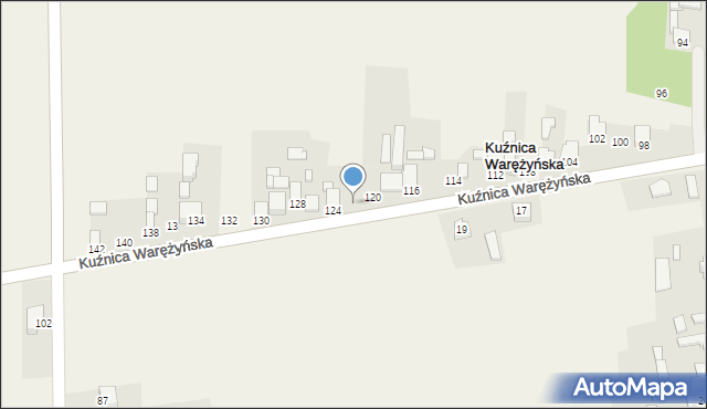 Kuźnica Warężyńska, Kuźnica Warężyńska, 122, mapa Kuźnica Warężyńska