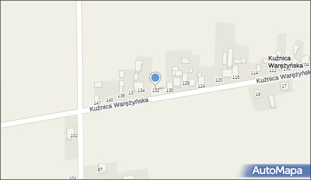Kuźnica Warężyńska, Kuźnica Warężyńska, 132, mapa Kuźnica Warężyńska