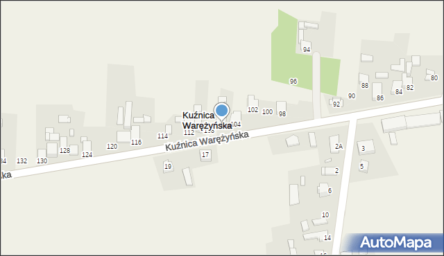 Kuźnica Warężyńska, Kuźnica Warężyńska, 106, mapa Kuźnica Warężyńska