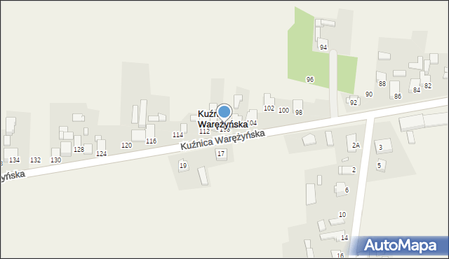 Kuźnica Warężyńska, Kuźnica Warężyńska, 108, mapa Kuźnica Warężyńska