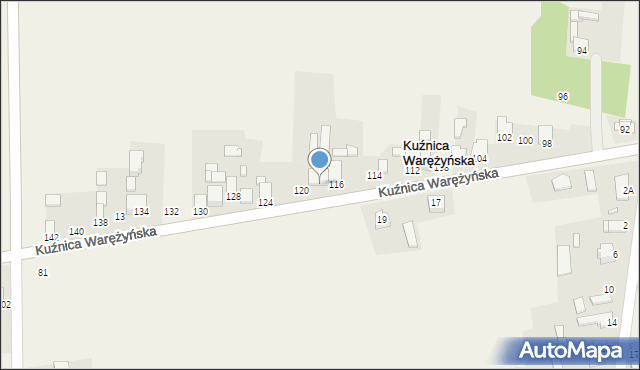 Kuźnica Warężyńska, Kuźnica Warężyńska, 118, mapa Kuźnica Warężyńska