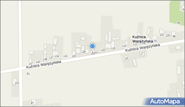 Kuźnica Warężyńska, Kuźnica Warężyńska, 124, mapa Kuźnica Warężyńska