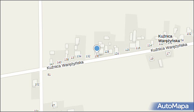 Kuźnica Warężyńska, Kuźnica Warężyńska, 130, mapa Kuźnica Warężyńska