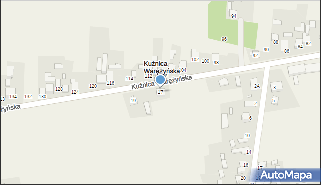 Kuźnica Warężyńska, Kuźnica Warężyńska, 17, mapa Kuźnica Warężyńska