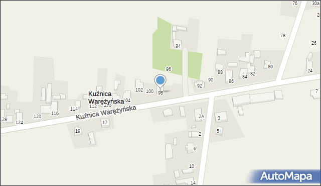 Kuźnica Warężyńska, Kuźnica Warężyńska, 98, mapa Kuźnica Warężyńska