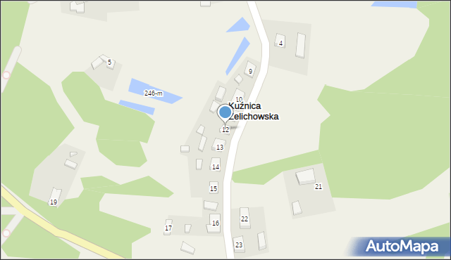 Kuźnica Żelichowska, Kuźnica Żelichowska, 12, mapa Kuźnica Żelichowska