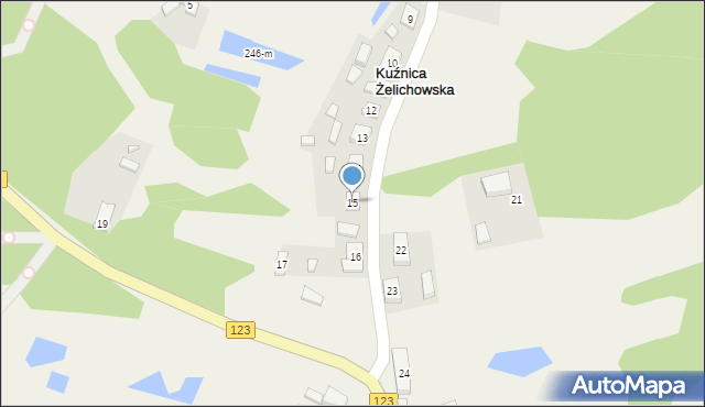 Kuźnica Żelichowska, Kuźnica Żelichowska, 15, mapa Kuźnica Żelichowska