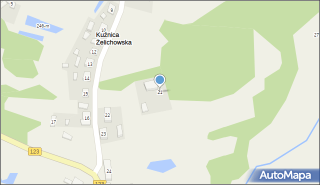 Kuźnica Żelichowska, Kuźnica Żelichowska, 21, mapa Kuźnica Żelichowska