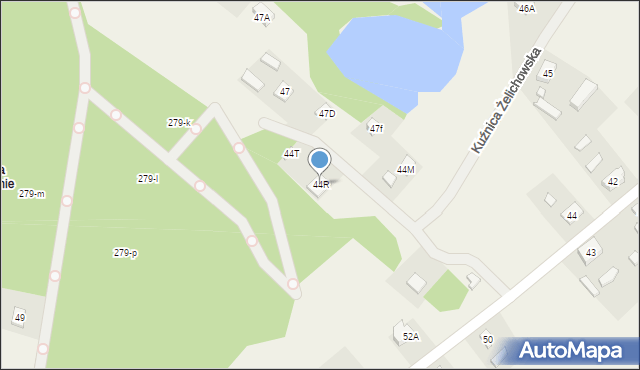 Kuźnica Żelichowska, Kuźnica Żelichowska, 44R, mapa Kuźnica Żelichowska