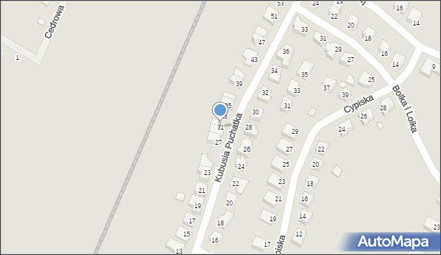 Kwidzyn, Kubusia Puchatka, 31, mapa Kwidzyn