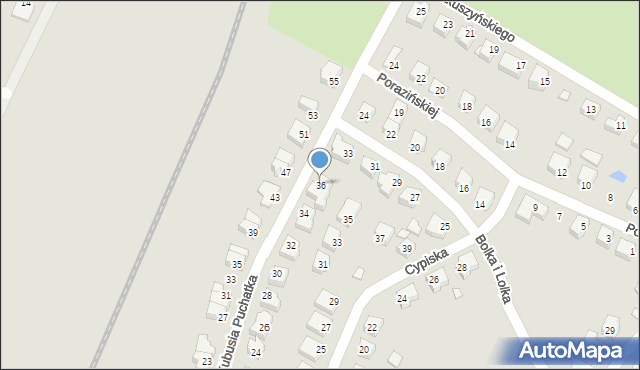 Kwidzyn, Kubusia Puchatka, 36, mapa Kwidzyn