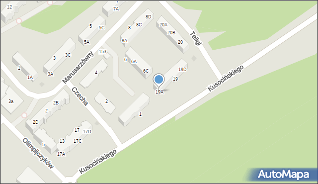 Lębork, Kusocińskiego Janusza, 19A, mapa Lębork