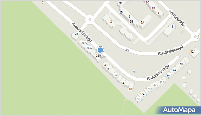 Lębork, Kusocińskiego Janusza, 2GA2GB, mapa Lębork