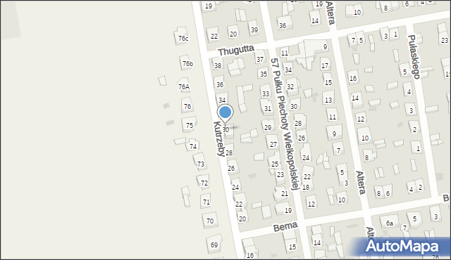 Łęczyca, Kutrzeby Tadeusza, gen., 30, mapa Łęczyca