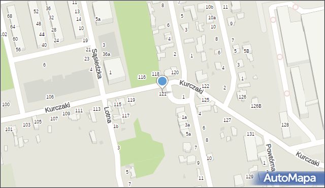Łódź, Kurczaki, 121, mapa Łodzi