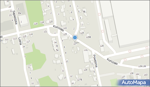 Łódź, Kurczaki, 127, mapa Łodzi