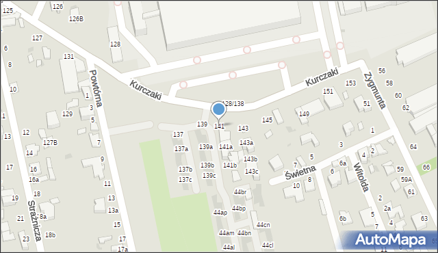 Łódź, Kurczaki, 141, mapa Łodzi
