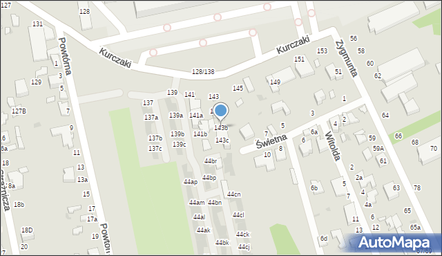 Łódź, Kurczaki, 143b, mapa Łodzi