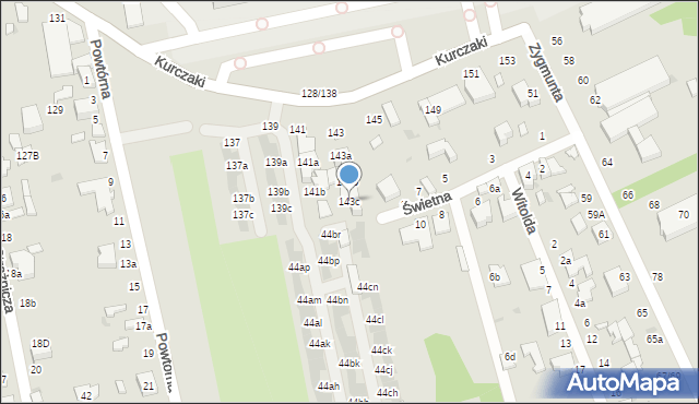 Łódź, Kurczaki, 143c, mapa Łodzi