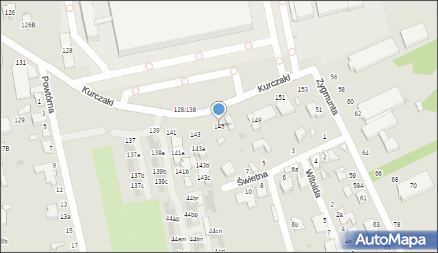 Łódź, Kurczaki, 145, mapa Łodzi