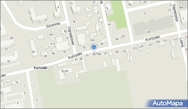 Łódź, Kurczaki, 93, mapa Łodzi