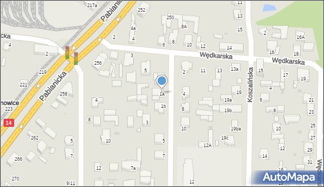 Łódź, Kuźnicka, 1a, mapa Łodzi