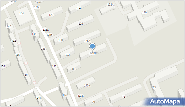 Łódź, Kusocińskiego Janusza, 126B, mapa Łodzi