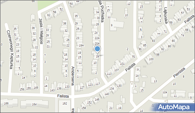 Łódź, Kubusia Puchatka, 14, mapa Łodzi