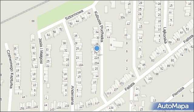 Łódź, Kubusia Puchatka, 22B, mapa Łodzi