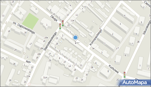 Łowicz, Kurkowa, 4, mapa Łowicza