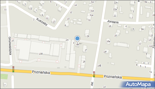 Łowicz, Kutrzeby Tadeusza, gen., 4a, mapa Łowicza