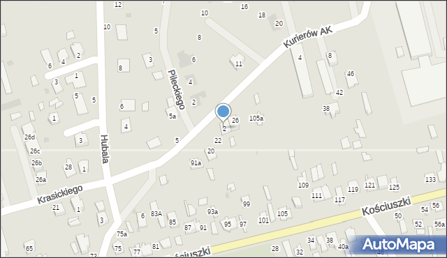 Lubaczów, Kurierów Armii Krajowej, 2, mapa Lubaczów