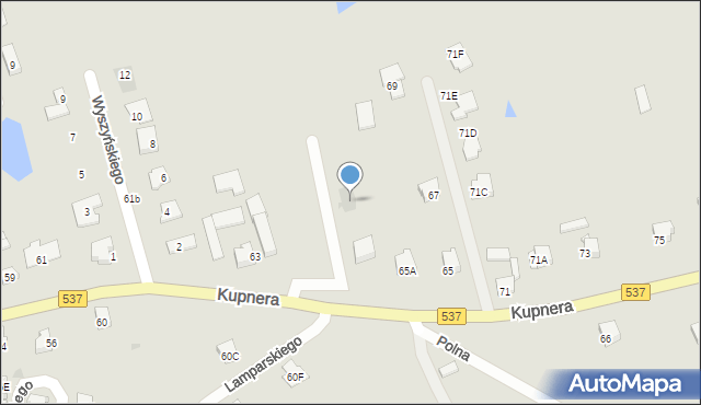 Lubawa, Kupnera, 65c, mapa Lubawa