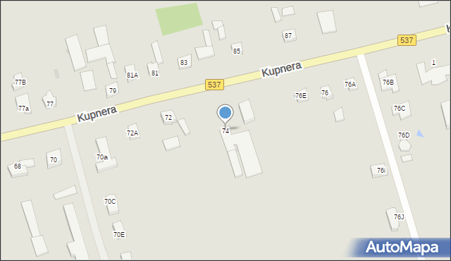 Lubawa, Kupnera, 74, mapa Lubawa