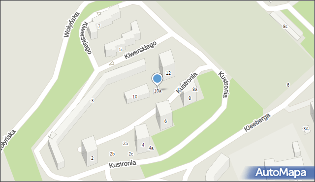 Lublin, Kustronia Józefa, 10a, mapa Lublina