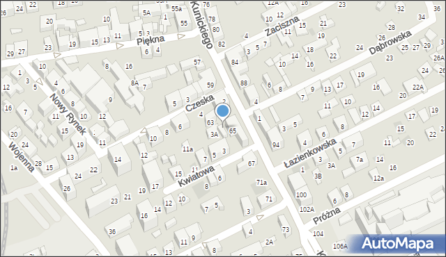 Lublin, Kunickiego Władysława, 65A, mapa Lublina
