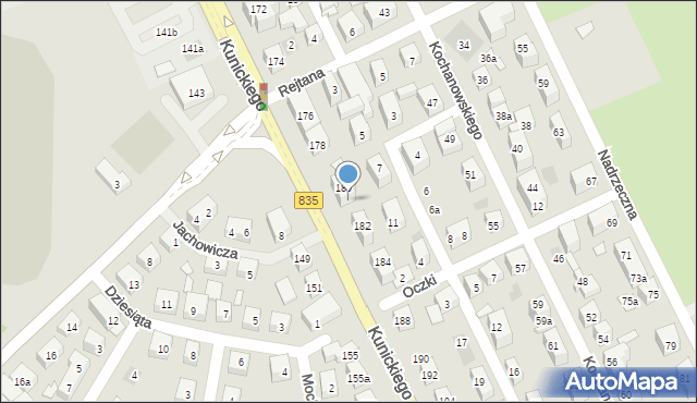 Lublin, Kunickiego Władysława, 180a, mapa Lublina