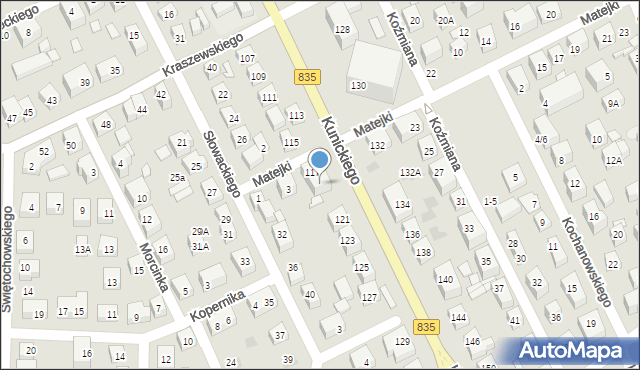Lublin, Kunickiego Władysława, 119, mapa Lublina