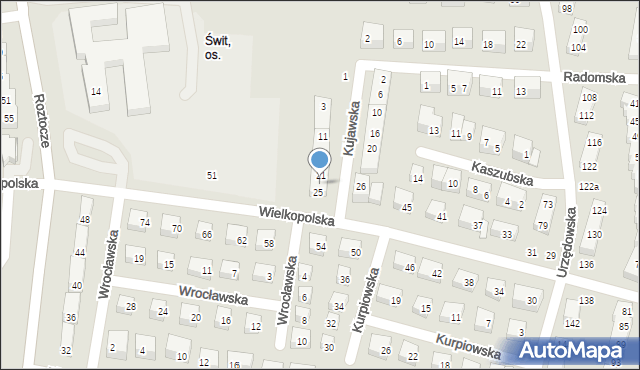 Lublin, Kujawska, 23, mapa Lublina