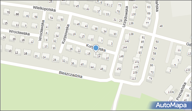Lublin, Kurpiowska, 16, mapa Lublina