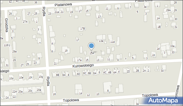 Luboń, Kurowskiego Apolinarego, 15A, mapa Luboń