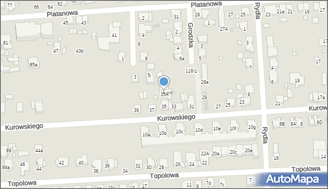 Luboń, Kurowskiego Apolinarego, 35A, mapa Luboń