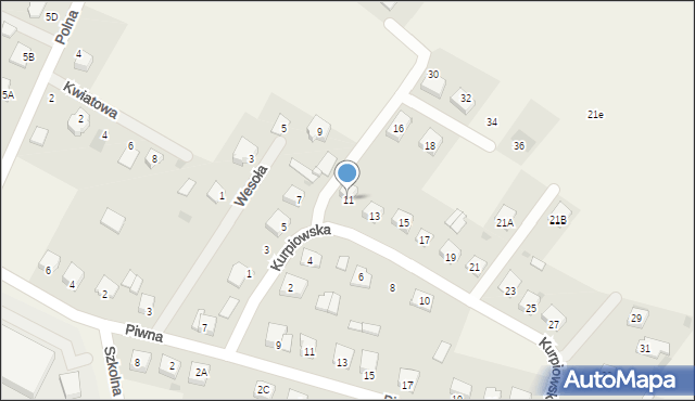 Łyse, Kurpiowska, 11, mapa Łyse
