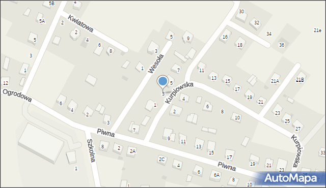 Łyse, Kurpiowska, 3, mapa Łyse