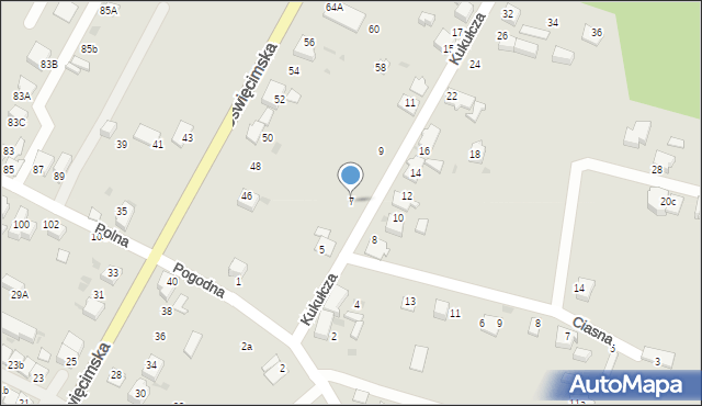 Mikołów, Kukułcza, 7, mapa Mikołów