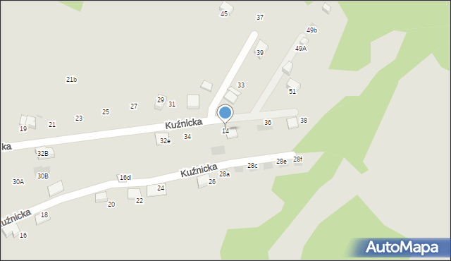 Mikołów, Kuźnicka, 14, mapa Mikołów