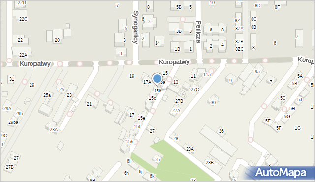 Mysiadło, Kuropatwy, 15b, mapa Mysiadło